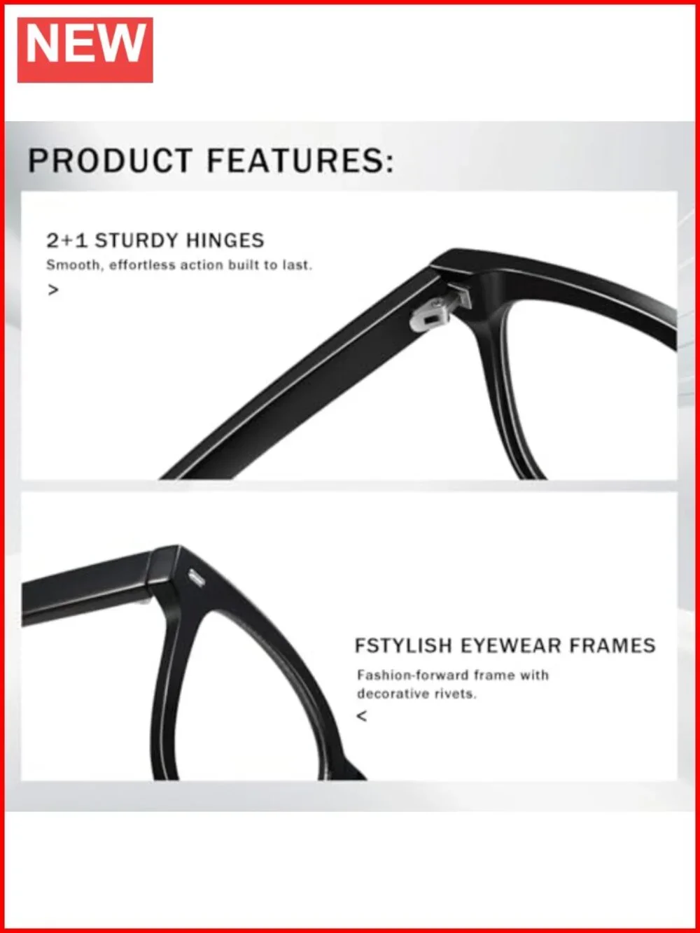Oversized Square Blue Light Blocking Glasses for Women Men, Lightweight Plastic